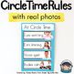 the book cover for circle time rules with real photos