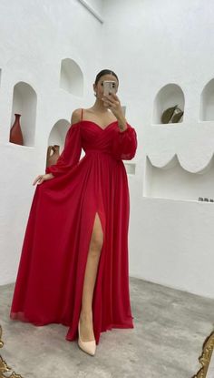 Red Gala Dress Classy Long Sleeve, Red Dress Classy Elegant Long, Gala Dresses Classy, Red Gala Dresses, Jumpsuit Prom Dress, Simple Elegant Wedding Dress, Red Lace Prom Dress, Best Wedding Guest Dresses