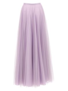 Long tulle skirt with side zip closure. Composition: 100% polyamide | 19:13 Dresscode Women's Long Tulle Skirt in Purple | FW23/24 Italian Women Style, Long Tulle Skirt, Gonna In Tulle, Tulle Long Skirt, Italian Women, Fashion Labels, Luxury Retail, Luxury Boutique, Long Skirt