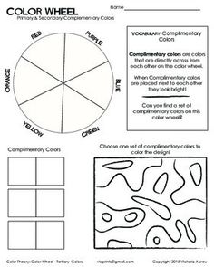 the color wheel worksheet for elementary students to learn how to draw and paint