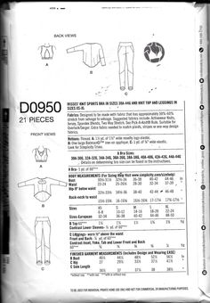 an instruction manual for how to sew the top and bottom part of a sewing pattern