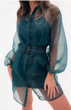 Organza Outfit, Balloon Sleeve Shirt, Organza Shirt, Dress Models, Organza Dress, Dress Shirt Sleeves, Organza Fabric, Indian Designer Outfits, Fashion Hacks Clothes