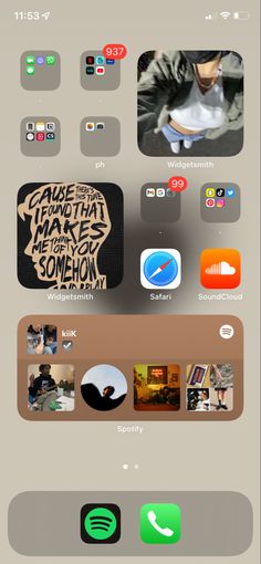 an iphone screen with several different icons on it