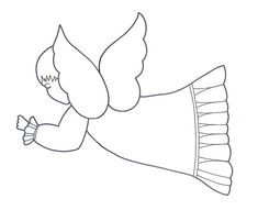 a drawing of an angel with wings and a dress on it's back, flying through the air