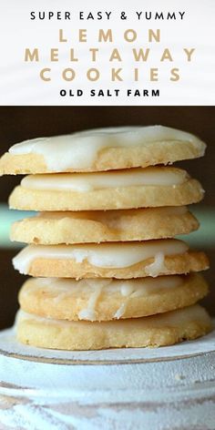 Lemon Meltaways Cookie Recipe | #lemoncookies #cookierecipes #easycookies #lemonrecipes #quickcookies #shortbreadcookies Lemon Meltaway Cookies, Lemon Meltaways, Lemon Cookies Easy, Meltaway Cookies, Quick Cookies, Lemon Cookies Recipes, Lemon Sugar Cookies, Frozen Cookies, Summer Cookies