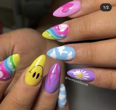 Easter Nail Ideas Spring, Colour Nail Art, Nail Ideas Spring, Michelle Nails, Easter Nail Ideas, Nail Piercing, Easter Nail, Ongles Nails, Colorful Nails