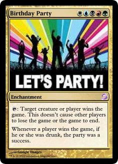 a birthday party card with the words let's party