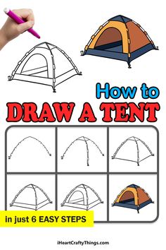 how to draw a tent in just 6 easy steps with pictures and instructions for beginners