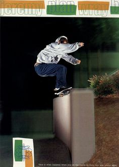 a man riding a skateboard down the side of a metal box