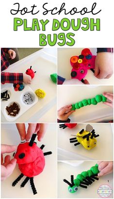 this is an image of play dough bugs