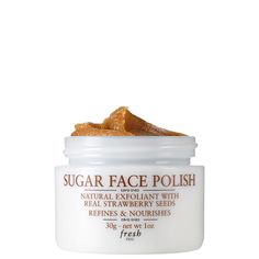 A 2-in-1 face mask and scrub that refines, buffs, and hydrates with real brown sugar and strawberry seeds for smooth, radiant skin Looking for an exfoliator that isn't harsh or drying? This is it. The brown sugar crystals and strawberry seeds buff away rough patches and then dissolve in the nourishing oils, leaving your skin velvety soft and smooth long after you wash it off. Plus, the sweet citrus scent smells good enough to eat. Fresh Sugar Face Polish, Strawberry Seeds, Plum Seed, Best Exfoliators, Exfoliating Face Wash, Face Polish, Strawberry Seed, Exfoliating Mask, Smooth Skin Texture