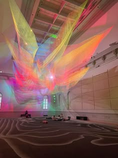 Renwick museum, art Dream Installation, Organic Stage Design, Lighting Aesthetic, Exhibition Design Ideas, Projection Installation Fabric, Holographic Installation, Hologram Art Installation, Prism Installation, Iridescent Stage Design