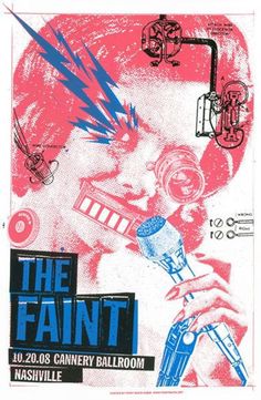 The Faint Screen Print Concert Poster Grunge Posters, Concert Poster, Gig Posters, Band Posters