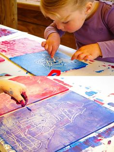 Classe D'art, Freida Pinto, Ecole Art, Kindergarten Art, Art Lessons Elementary, Toddler Art, Camping Art, Monoprint, Preschool Art