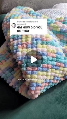 a blanket that has been made to look like it is on top of a couch