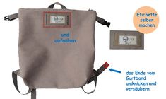 an image of a back pack with instructions on how to use the strap for it