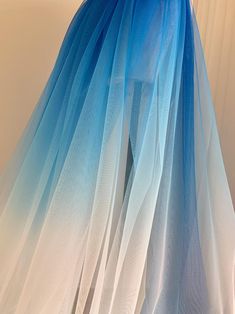 Dip dye tulle fabric Blue tulle fabric with Ombré color | Etsy Black To Red Ombre, Blue Dip Dye, Ombre Fabric, Green Tulle, Ombre Dress, White Ombre, Blue Tulle, Amazing Lace, Pink Tulle