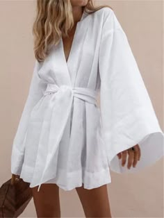 Kimono Sleeve Dress, Linen Fashion, Cotton Linen Dresses, Kimono Sleeves, Kimono Dress, Kimono Sleeve, Mode Inspiration, Outfits Casuales, Dress Brands