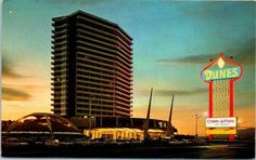 an old photo of the dunes hotel and casino in atlantic city, new jersey at sunset