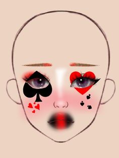 Simple Drawing Ideas Makeup Ideas Drawing Halloween, Halloween Clown Makeup Aesthetic, Halloween Themed Makeup, Makeup Looks Drawing, Makeup Ideas Drawing, Simple Drawing Ideas, Holloween Makeup, Makeup Charts