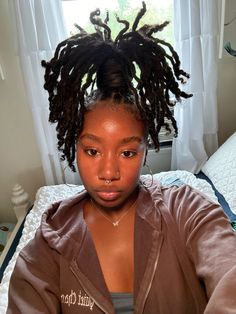 Pineapple Locs, Locs Aesthetic, Small Locs, Earthy Girl, Fav Hairstyles, Natural Locs, Dread Head, Locs Styles, Hair Projects