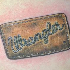 a leather tag with the word wagen on it