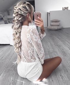 Pinterest↠ @annalaneee ♡ Braids For Long Hair, Hair Envy, Hair Goals, Cute Hairstyles