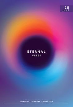 an image of a poster with the words eternal vibes on it in blue, pink and