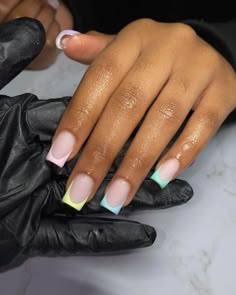 Silhouette Nails, Overlay Nails, Spring Acrylic Nails, French Tip Acrylic Nails, Short Square Acrylic Nails, Short Acrylic, Unique Acrylic Nails, Acrylic Nails Coffin Short, Short Acrylic Nails Designs