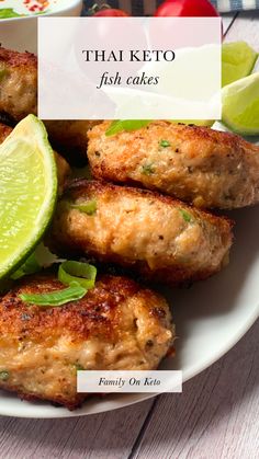 some food on a white plate with limes