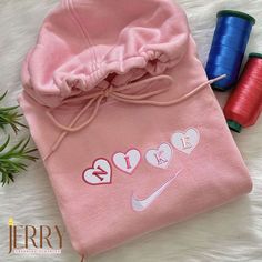 Affordable Nike Hearts Embroidered Sweatshirt: Perfect Valentine s Day Gift for Girlfriend Boyfriend Gifts Girlfriend, Gift For Your Girlfriend, Minnie Mouse Shirts, Perfect Gift For Girlfriend, Gifts For Girlfriend, Valentines Day Gifts, Nike Brand, Embroidered Heart, Romantic Design