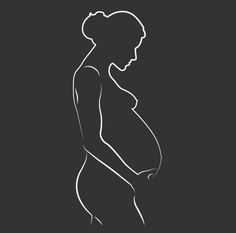 the silhouette of a pregnant woman is shown on a black background with white text that reads,