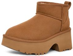 PRICES MAY VARY. Suede upper 17mm UGGplush wool lining 17mm UGGplush wool sockliner Sugarcane EVA outsole 2.75" platform height Ugg Classic Ultra Mini, Ugg Classic, Sky High, Ugg Australia, Suede Heels, Womens Uggs, Boot Shoes Women, Chestnut, Fashion Boots