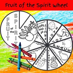 the fruit of the spirit wheel with crayons and crayons on it