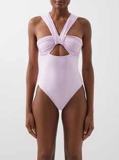 Nensi Dojaka - Butterfly Ruched Cutout Swimsuit - Womens - Pink - XXS Swimwear 2024, Cutout Swimsuit, Bustier Bodysuit, Best Online Stores, Strapless Swimsuit, Beach Wear Outfits, Swimsuit Design, Cut Out Swimsuits, Beach Swimwear