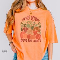 Oh My Gourd We've Got Plenty Comfort Colors Fall Shirt Fall Season Shirt Thanksgiving Shirt Pumpkin Season Fall Harvest Shirt Autumn Doodle Comfort Colors introduces the "Comfort Colors 1717" garment-dyed t-shirt; a fully customizable tee made 100% with ring-spun cotton. The soft-washed, garment-dyed fabric brings extra coziness to your wardrobe while the relaxed fit makes it an excellent daily choice. The double-needle stitching throughout the tee makes it highly durable while the lack of side- Autumn Doodles, Oh My Gourd, Pumpkin Season, Pumpkin Seasoning, Thanksgiving Shirt, Fall Shirt, Thanksgiving Shirts, Fall Harvest, Fall Shirts