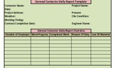 an invoice form for construction workers with the words general contact and time on it