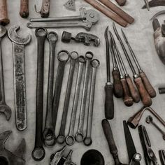 there are many different tools on the table