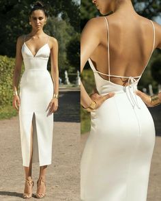 V Neck Formal Dress, Prom Dress V Neck, Coktail Dress, Fall Winter Wedding, Prom Dress With Split, Elegant Outfit Classy, Dress With Split, White Homecoming Dresses, Effortlessly Chic Outfits