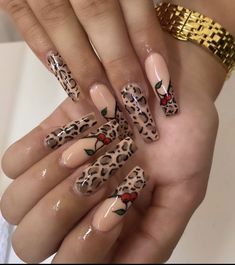 Nails Polish Designs, Nails Cherry, Chloe Nails, Tiger Nails, Cheetah Print Nails, Best Nails, January Nails, Cheetah Nails, Home 2023