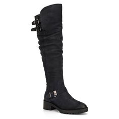 There is no limit to where you can go in the super-stylish Victoria boot. These elegant tall riding boots feature a premium suede upper that goes up over the knees. The pull-on construction makes on-and-off easy. The details of the rounded-toe silhouette, buckle belt feature at ankle and top bring an edgy appeal. The rubber sole and block heel bring a comfortable fit. Heel Combat Boots, Lace Up Block Heel, Target Clothes, Tall Riding Boots, Tall Boot, Leather Boots Women, No Limit, Buckle Belt, Toe Shoes