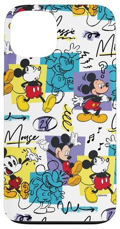 a mickey mouse pattern with music notes on it