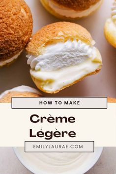 an image of creme and cream filled doughnuts with the title how to make