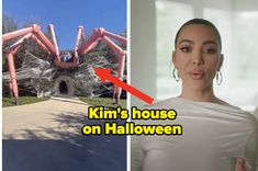 kim's house is on halloween and it looks like an enormous spider