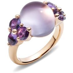 Purple Diamond Ring, Rings Purple, Pomellato Ring, Purple Ring, Gold Amethyst Ring, Purple Rings, Purple Diamond