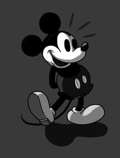 the mickey mouse cartoon character is smiling and waving his arms out to the right side