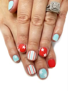 July Gel Nails, 4th Of July Gel Nails, Nails July, Patriotic Nails, Western Nails, Fourth Of July Nails, Nails Fun, July Nails