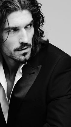 Long Dark Hair Male, Long Hair Male Model, Dark Haired Men, Hair Male, Portrait Photography Men, Character Inspiration Male, Long Dark Hair, Long Black Hair