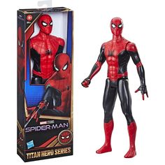 the spider - man action figure is in its box and it's ready to be played