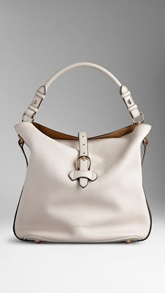 The Medium Buckle Detail Leather Hobo Bag from Burberry Beautiful Handbags, Burberry Handbags, Leather Hobo Bag, 가을 패션, Handbag Shoes, Laptop Case